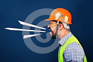 ÃÂ¡onstruction superintendent screaming at workers photo